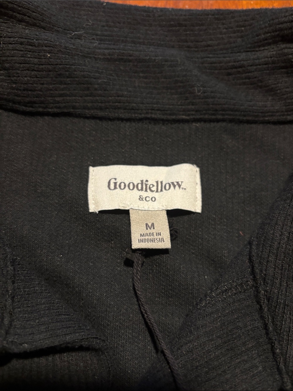Goodthreads Black Ribbed Button-Front Shirt Jacket - Picture 2 of 4